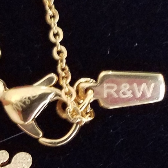R&W GOLD TONE NECKLACE EARRING SET - Picture 6 of 7